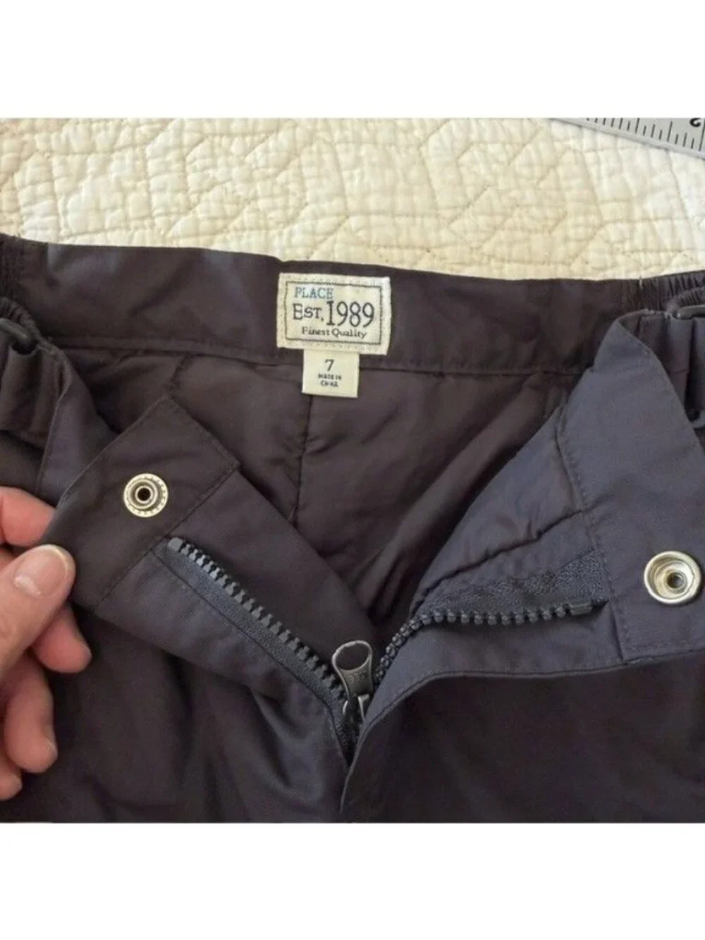 Place Snow Pants 7 Black Unisex Adjustable Waist Hiking Wet Resistant Gorpcore